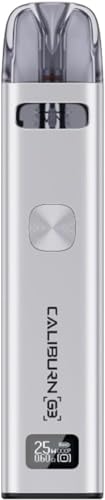 Uwell Caliburn G3 Silber | Vape/E-Zigarette im Pod-System - 2,5ml Tank, 900mAh, OLED-Display, USB-C, SideFill, MTL - Kompakt & Perfekt für Einstei