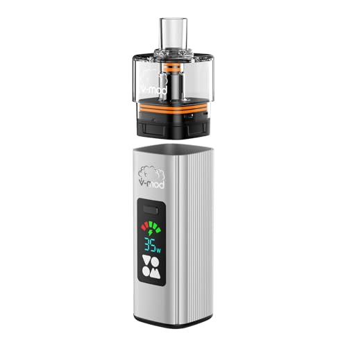 V-MOD E Dampfer Set Komplett, E Zigarette Starterset für DTL/RDL/MTL, 5ml Vape Pod System, 1000 mAh Akku, 7-35W Variable Wattzahl, Kein E-Liquid (Silber)