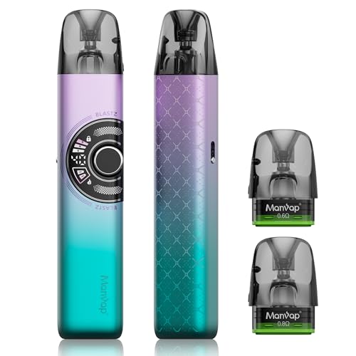 Manvap E zigarette 40w Dual Mesh Coil Pod System 0.6Ω 0.8Ω Pods E Shisha mit 1300mAh Regelbare 3ml Dampfer Vape kit Ohne E Liquid 0,0mg Nikoti