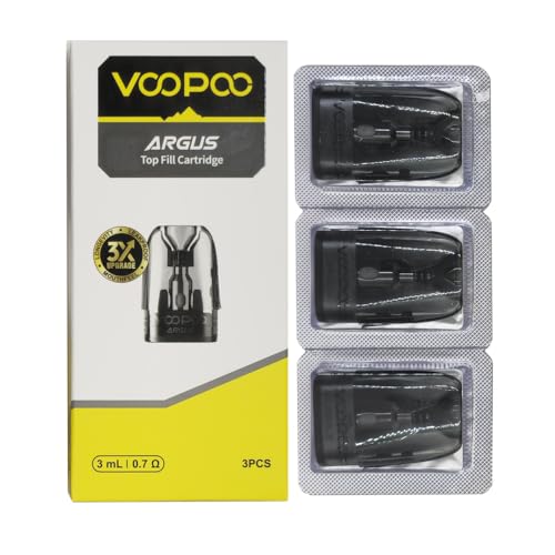 Voopoo Argus Pod – Top-Fill Ersatzpod 3er Pack - Nikotinfrei Widerstand 0,7 Ohm
