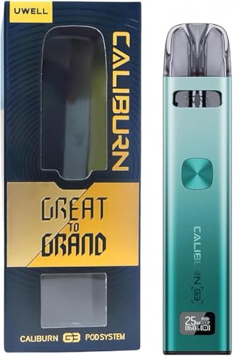 Uwell Caliburn G3 Serene Lake | Vape/E-Zigarette im Pod-System - 2,5ml Tank, 900mAh, OLED-Display, USB-C, SideFill, MTL - Kompakt & Perfekt für Einstei
