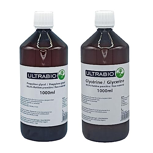 Ultrabio 1000ml Glycerin E422 + 1000ml Propylenglykol E1520 Pharma-Qualität USP zertifiziert