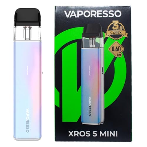 Vaporesso XROS 5 Mini Kit Auto draw Electronic Cigarette Vaporizer, 30W MTL Vape with 1500mAh Battery 3ML XROS Pod Cartridge 0.6ohm COREX 3.0 Vaping, kein Nikotin (Pastell Kristall)