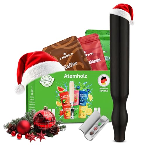 F.MERZCA Bambus Rauchentwöhnung Atemholz mit leckerem Minze, Wassermelone und Kaffee Geschmack – 15× Filter MIT MEHR WIDERSTAND – Zigarettenersatz & Rauchfrei Hilfsmittel (Schwarz)