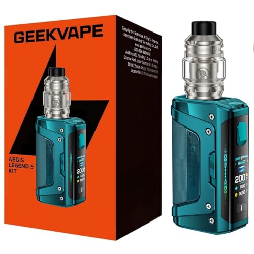 Geekvape Aegis Legend 5 Mod Kit | 200 W TC Box Mod (Battery Not Included) Vape with Z Sub Ohm Tank 5.5 ml Vaper Z Coil Vaporiser No Nicoti