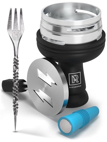 M. ROSENFELD Shisha Kopf Phunnel Set – Silikon Shisha Kopf Set Mit Smokebox HMD, Silikon Plug & Gabel Stecher - Shisha Silikonkopf Zubehör Für Alle Gängigen Wasserpfeife Phunnel Kopf Mit Smokebox