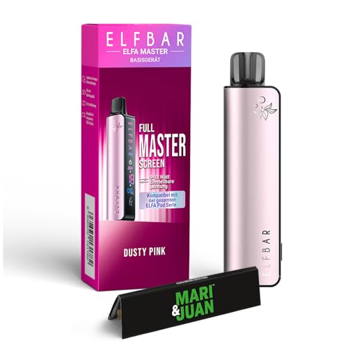 Elfbar Elfa Master Pod System Basisgerät mit Pod kompatibel mit Elfa Pods Elfa Turbo und Lost Mary Tappo Pods ohne Liquid ohne Nikotin inkl Testpackung Longpapers von Mari und Juan (Dusty Pink)