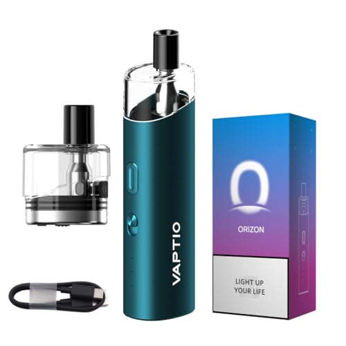 Original VAPTIO Orizon Kit Elektronische Zigarette 1500mAh 25W Starter Kit, Vape Pen mit 0,6Ohm Spule 4,0ml Pod,kein E-Liquid kein Nikotin (Blau)