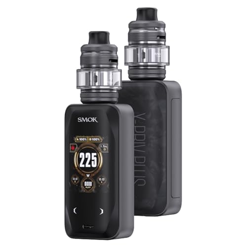 SMOK X-Priv Plus Kit |Smok X-Priv Plus Mod 225W mit 5.5ml Top Füllung TF-D SubTank Fit D-Coil 0.15ohm 0.23ohm Elektronische Zigarette DTL Vape No Nikotin (Black Shell)