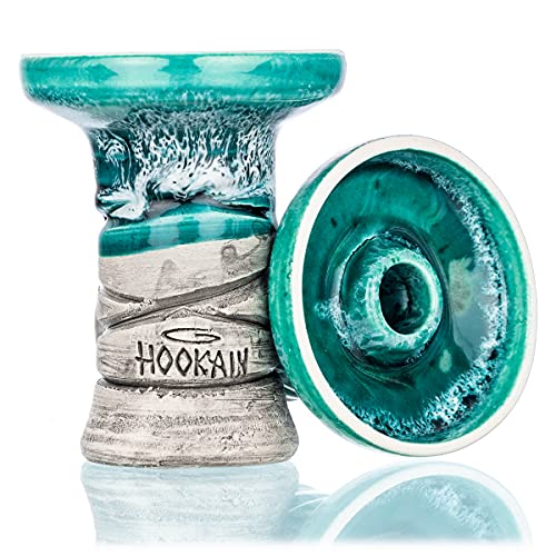 Hookain - Lesh Lip Phunnel - Cool Water - Hochwertige Steingut Shisha Bowl - Handgefertigt aus Original US Stoneware Clay