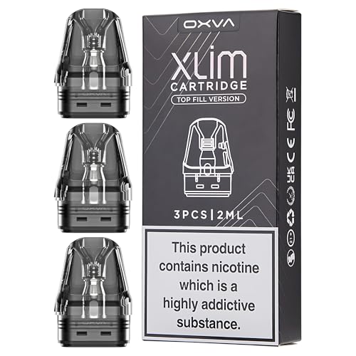 OXVA Xlim Pods – 3er-Pack – Oxva Xlim SE Kit & Oxva Xlim Pod Kit ohne Nikotin (0,8 Ohm)