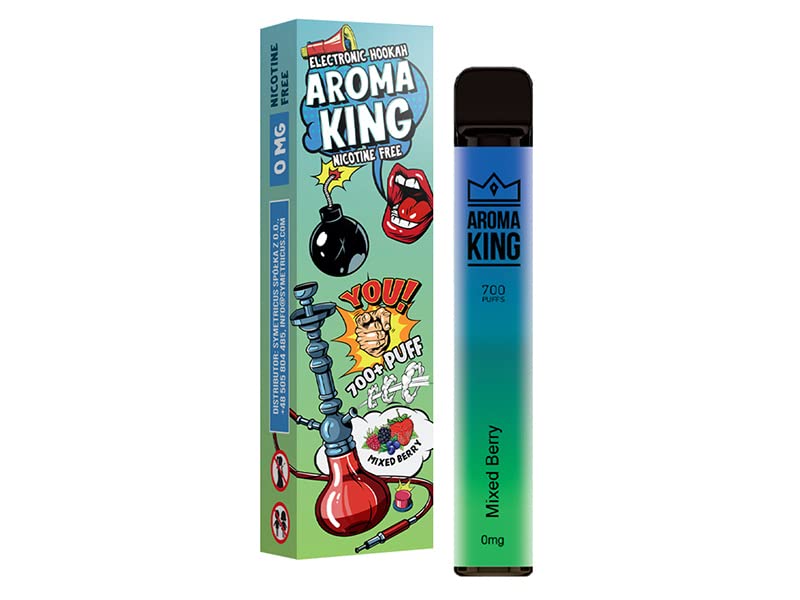 Aroma King E-Shisha E-Zigarette 700 Züge Mixed Berry ohne Nikotin + Cyngert Stick