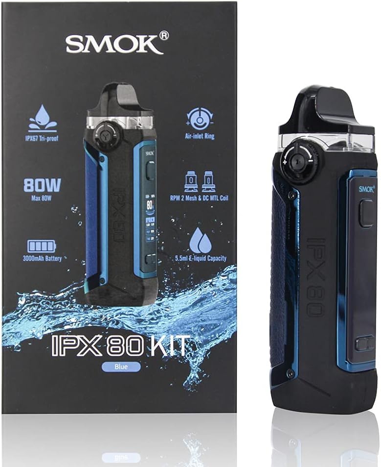 Smok IPX 80 Kit | Original Smok 80W Vape Kit in 3000mAh Akku mit 5.5ml RPM 2 Pod mit Mesh 0.16ohm DC 0.6Ω MTL Coil no nicotine no liquid
